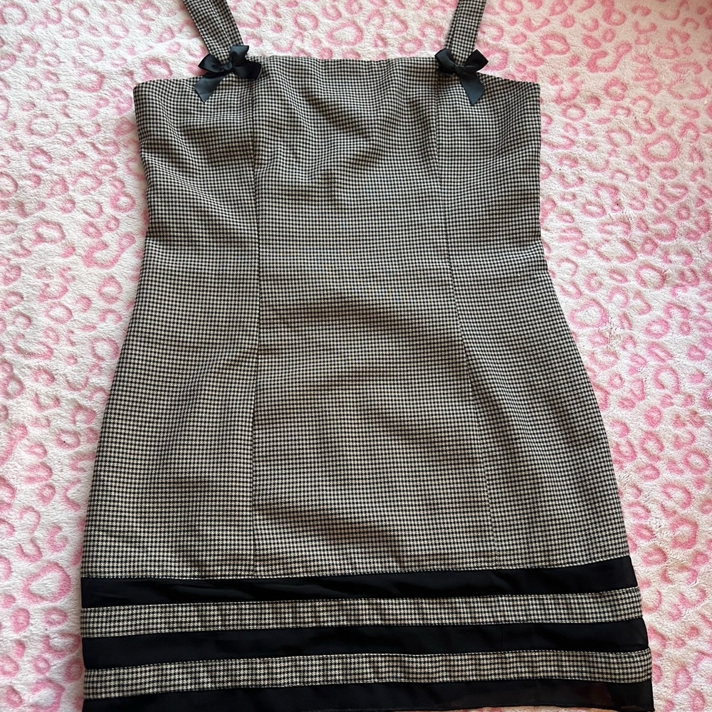 Black bow mini dress